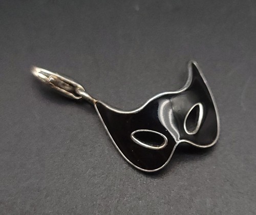 Black enameled mask sterling - black,